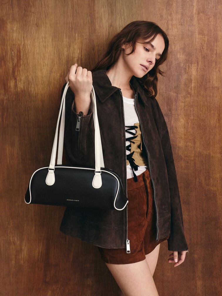 Nelly Two-Tone Elongated Shoulder Bag, Multi, hi-res