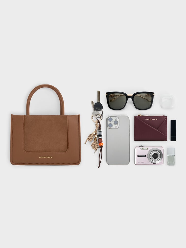 Mini Daylla Recycled Suede Tote Bag, Mocha Brown, hi-res