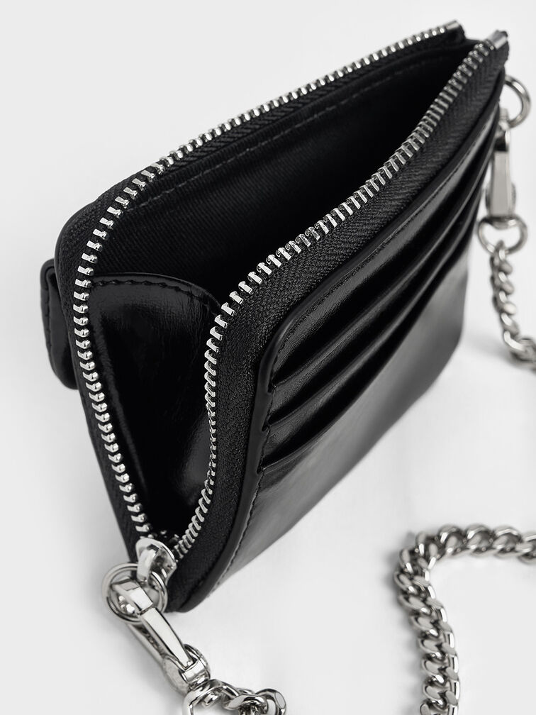 Rachel Front-Pocket Zip-Around Card Holder, Noir, hi-res