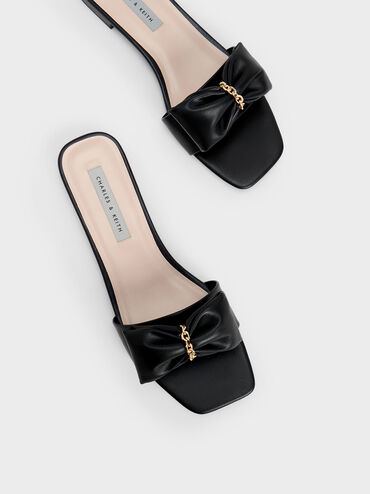 Chain-Link Bow Slides, Black, hi-res