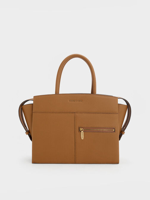 Anwen Trapeze Top Handle Bag, Chocolate, hi-res