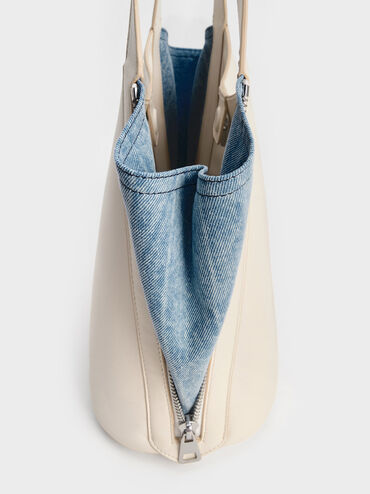Saskia Slouchy Tote Bag, Cream, hi-res