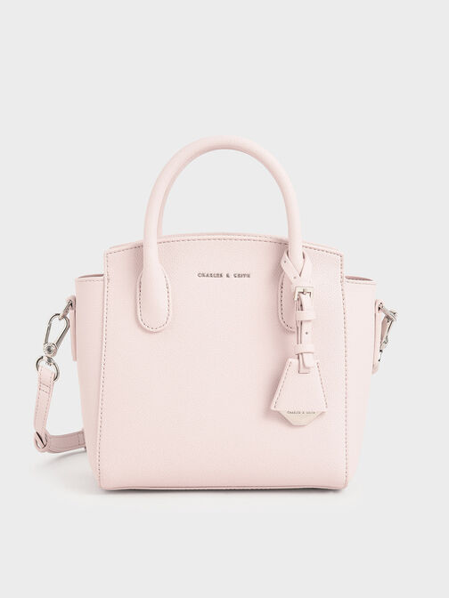 Double Handle Trapeze Tote, Light Pink, hi-res