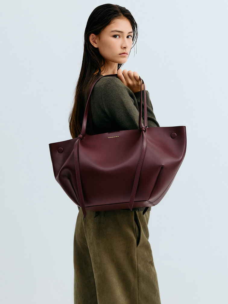 XL Calla Tote Bag, Wineberry Red, hi-res