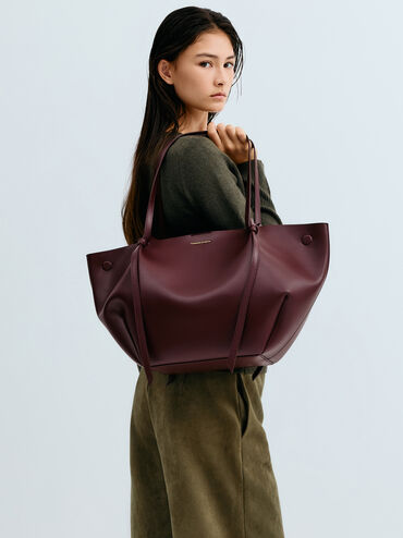 XL Calla Tote Bag, Wineberry Red, hi-res