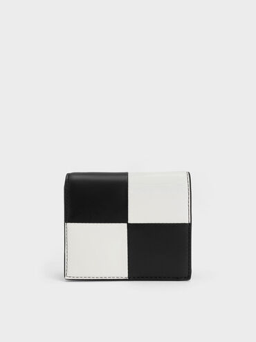Georgette Checkered Small Wallet, Multi, hi-res