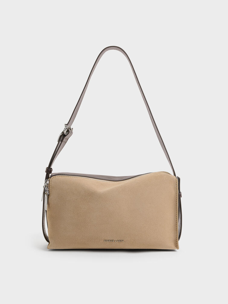Caelan Slouchy Shoulder Bag, Sand, hi-res