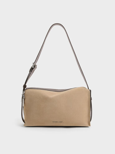 Caelan Slouchy Shoulder Bag, Sand, hi-res