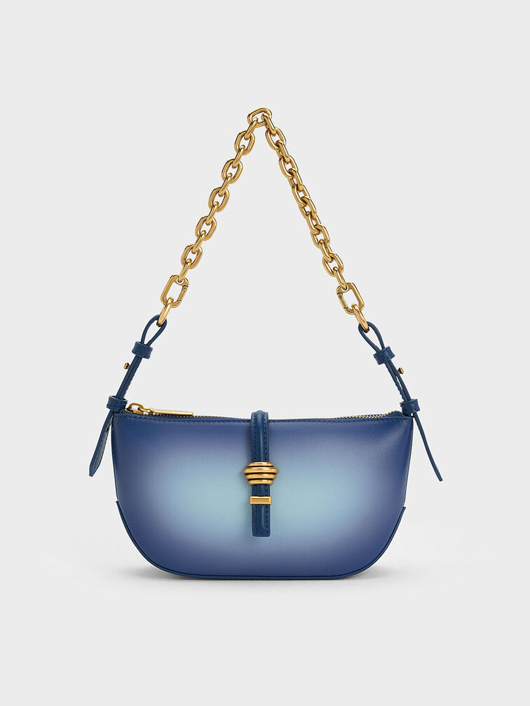 Trudy Ombre Belted Geometric Bag, Navy, hi-res