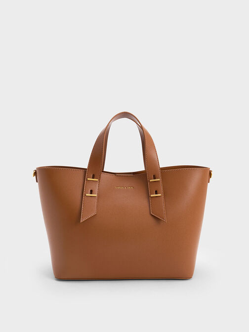 Double Handle Hobo Bag, Chocolate, hi-res