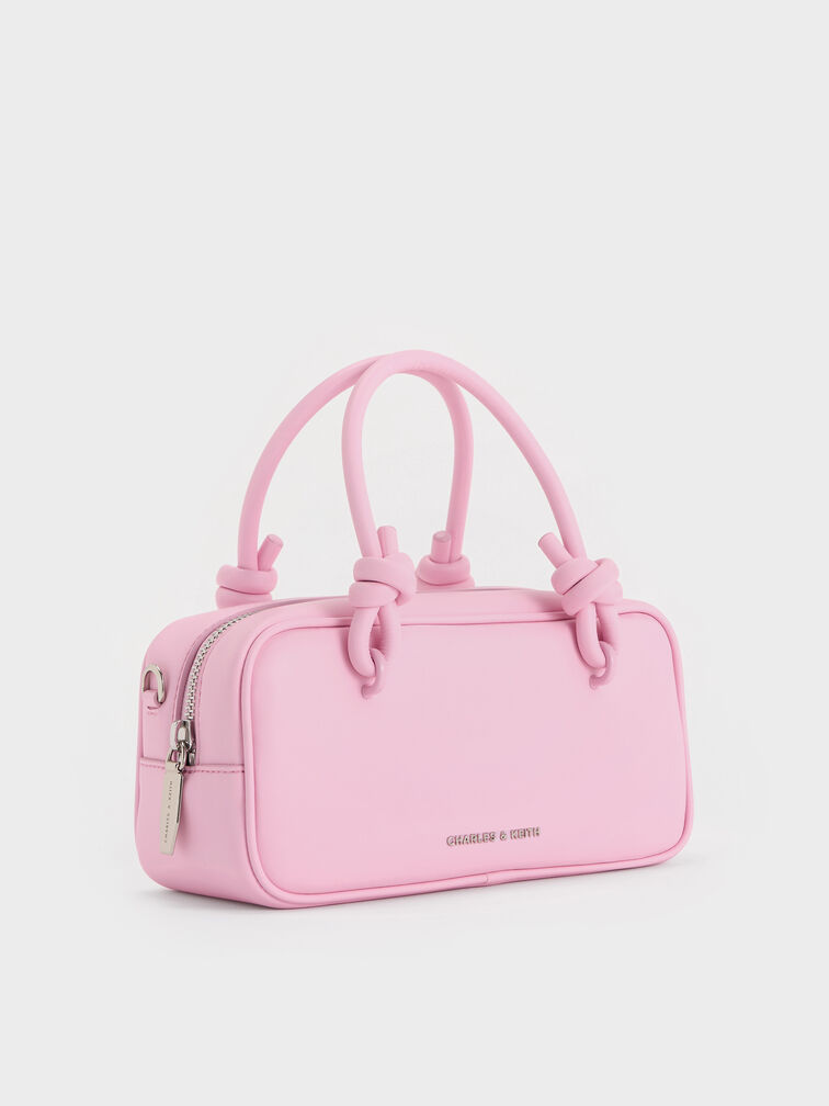 Sammie Knotted-Handle Elongated Bag, Bubble Gum Pink, hi-res