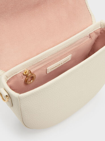 Beryl Belted Saddle Bag, Cream, hi-res