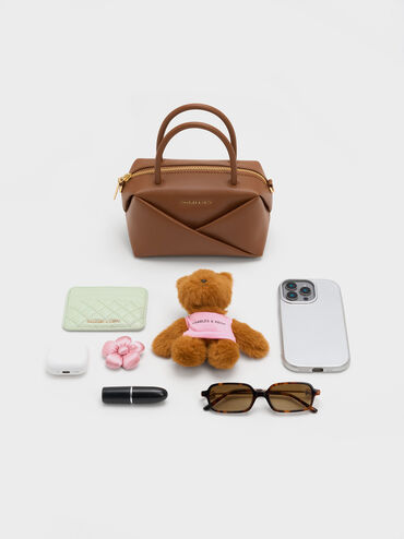 Midori Geometric Bowling Bag, Chocolate, hi-res