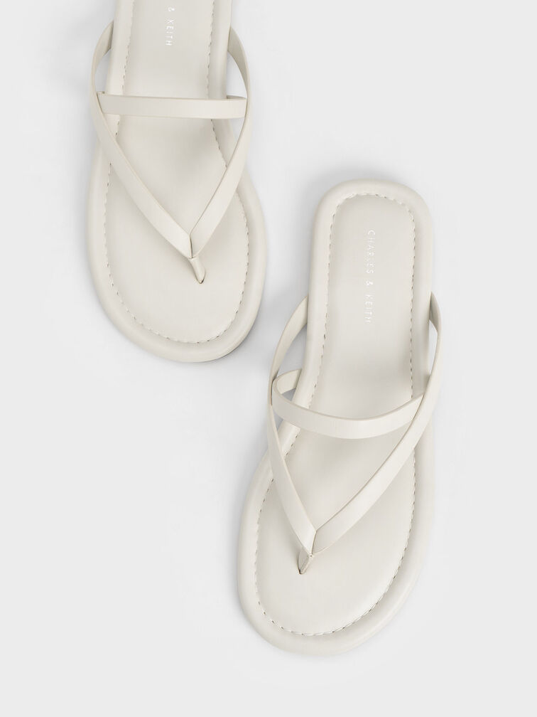 Strappy Thong Sandals, Chalk, hi-res