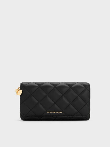Arrietty Quilted Wallet On Chain, Black, hi-res