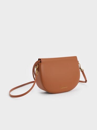 Elora Curved Top Handle Bag, Tan, hi-res