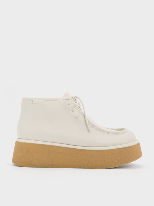 Molly Flatform Ankle Boots, Cream, hi-res