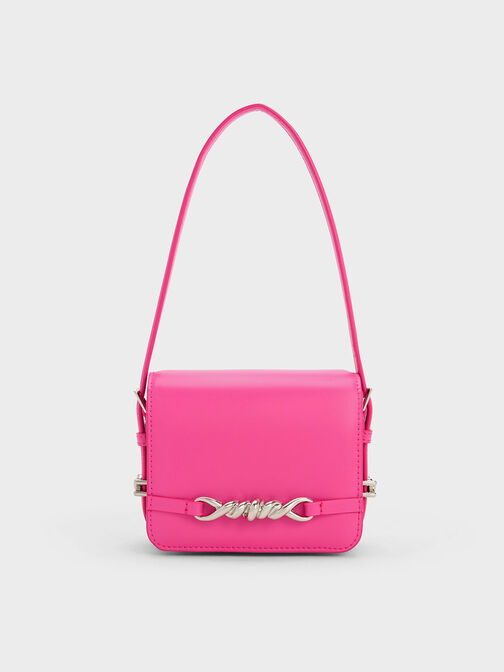 Mini Henrietta Shoulder Bag, Fuchsia, hi-res