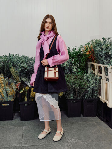 Scottie Canvas Bucket Bag, Brick, hi-res