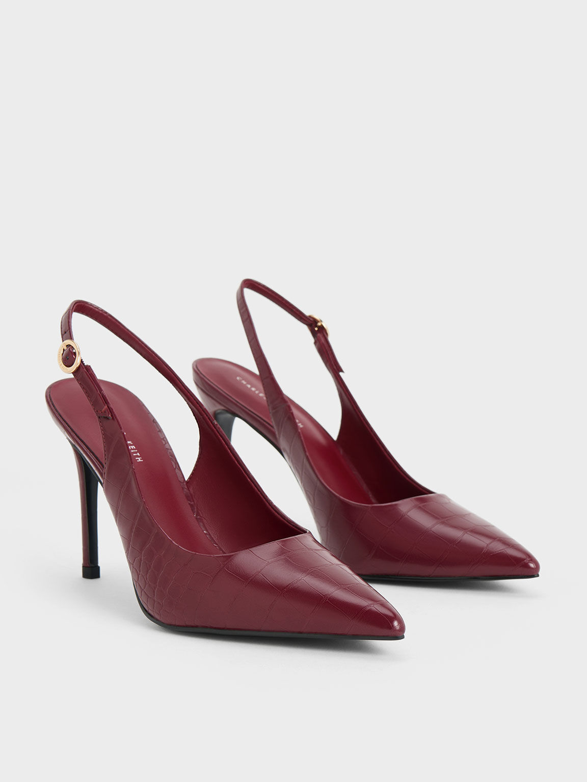 Burgundy slingback new arrivals pumps