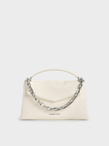 Andromeda Chunky-Chain Top Handle Bag, Cream, hi-res