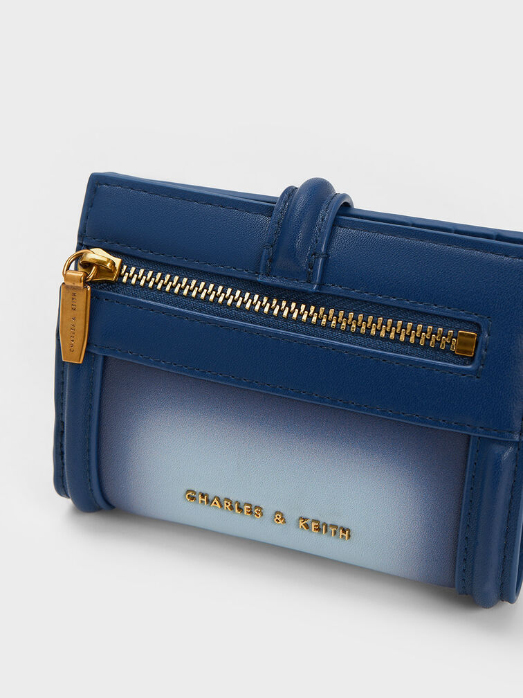 Trudy Metallic Accent Ombre Wallet, Navy, hi-res