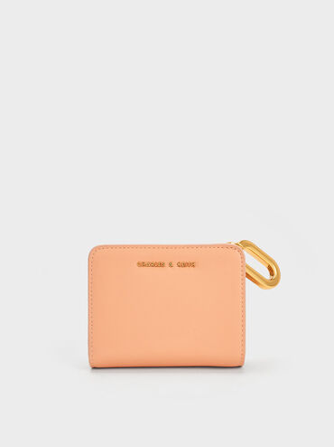 Corey Oval Keychain Zip Wallet, Orange, hi-res