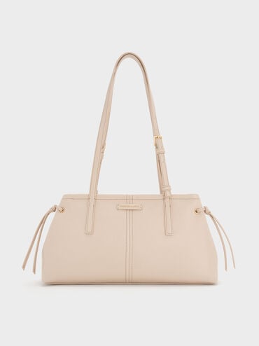 Noane Elongated-Handle Shoulder Bag, Oat, hi-res