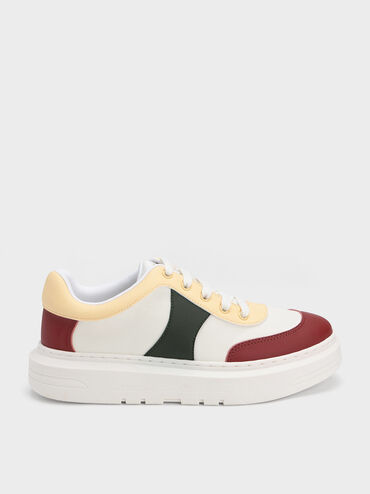 Multicoloured Low-Top Sneakers, Yellow, hi-res