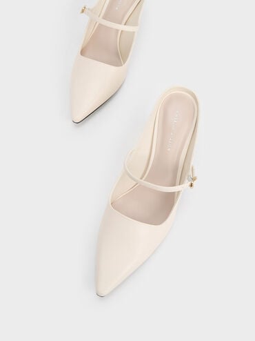 Roxane Mary Jane Heeled Mules, Chalk, hi-res