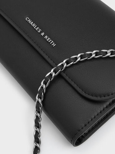 Octavia Front Flap Long Wallet, Noir, hi-res