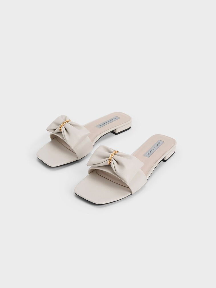 Chain-Link Bow Slides, Chalk, hi-res