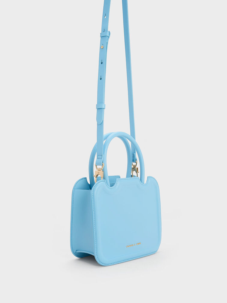 Perline Sculptural Top Handle Bag, Light Blue, hi-res