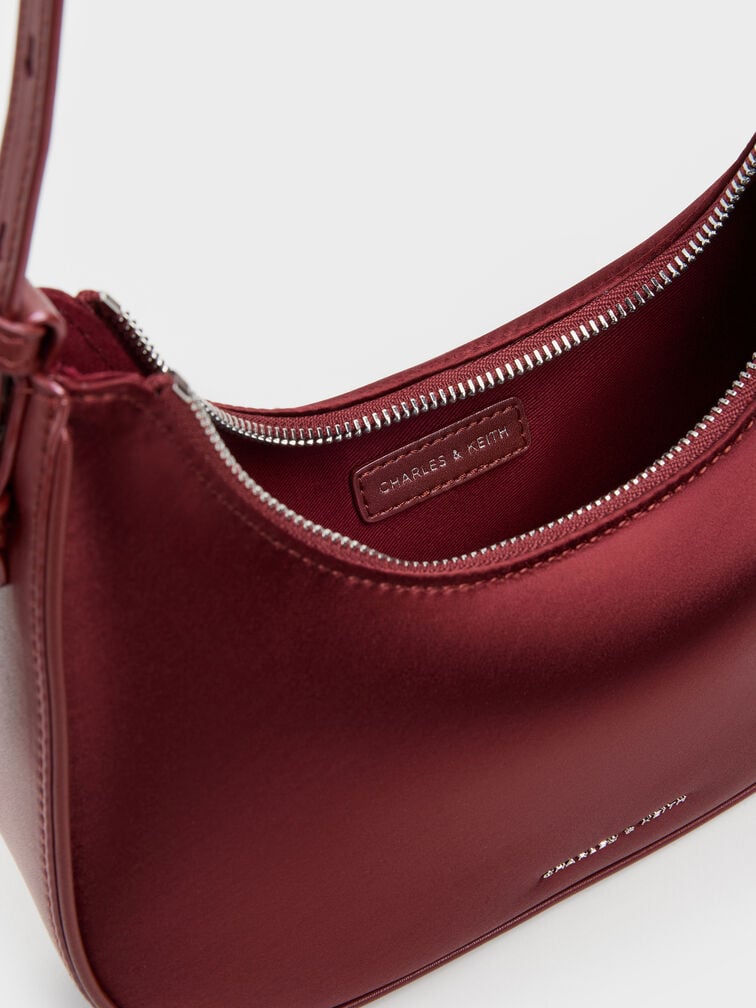 Jesmyn Satin Chain Two-Way Bag, Burgundy, hi-res