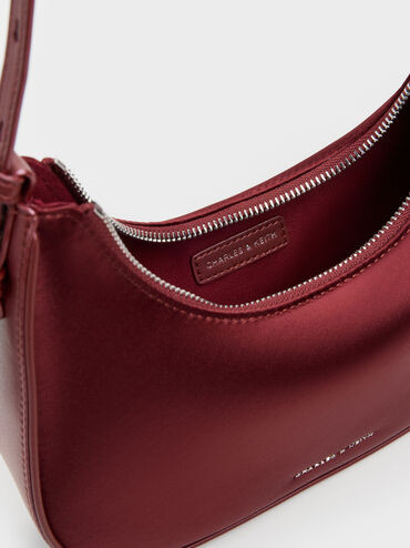 Jesmyn Satin Chain Two-Way Bag, Burgundy, hi-res