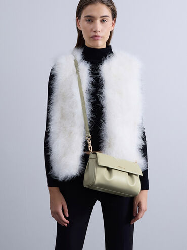 Calla Front Flap Chain-Handle Bag, Sage Green, hi-res
