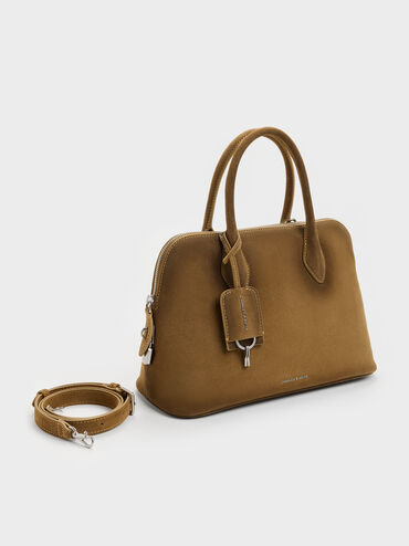 Large Ginevra Structured Bowling Bag, Sahara Sand, hi-res