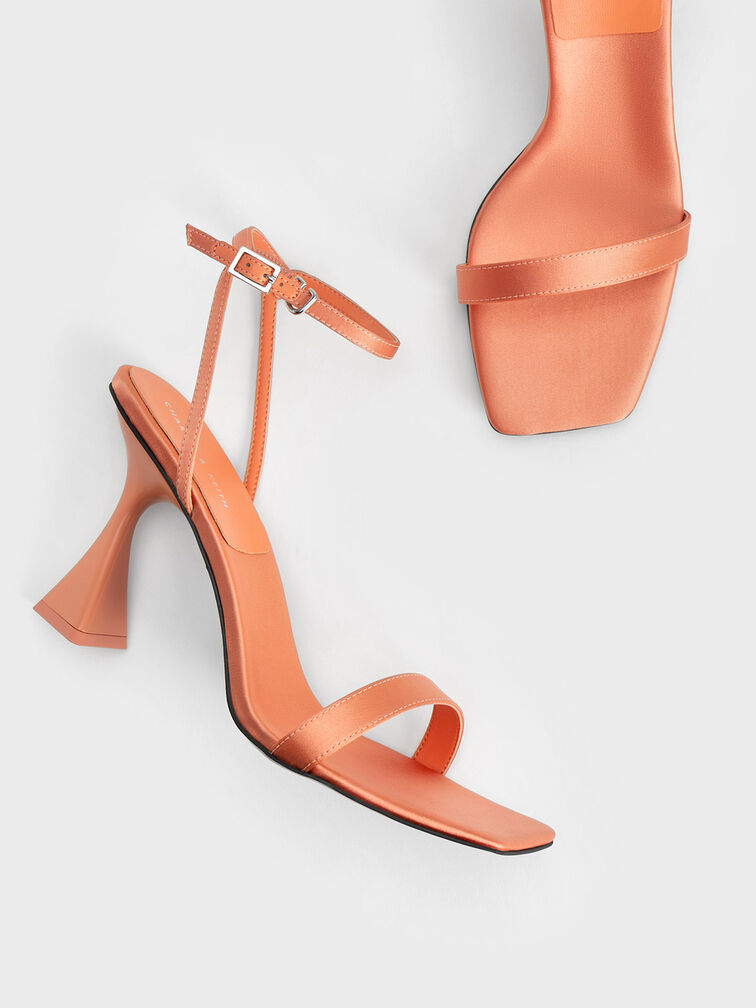 Recycled Polyester Ankle Strap Sandals, Peach, hi-res