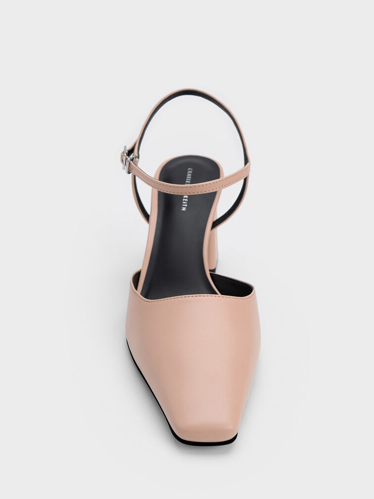 Tapered Block Heel Pumps, Nude, hi-res