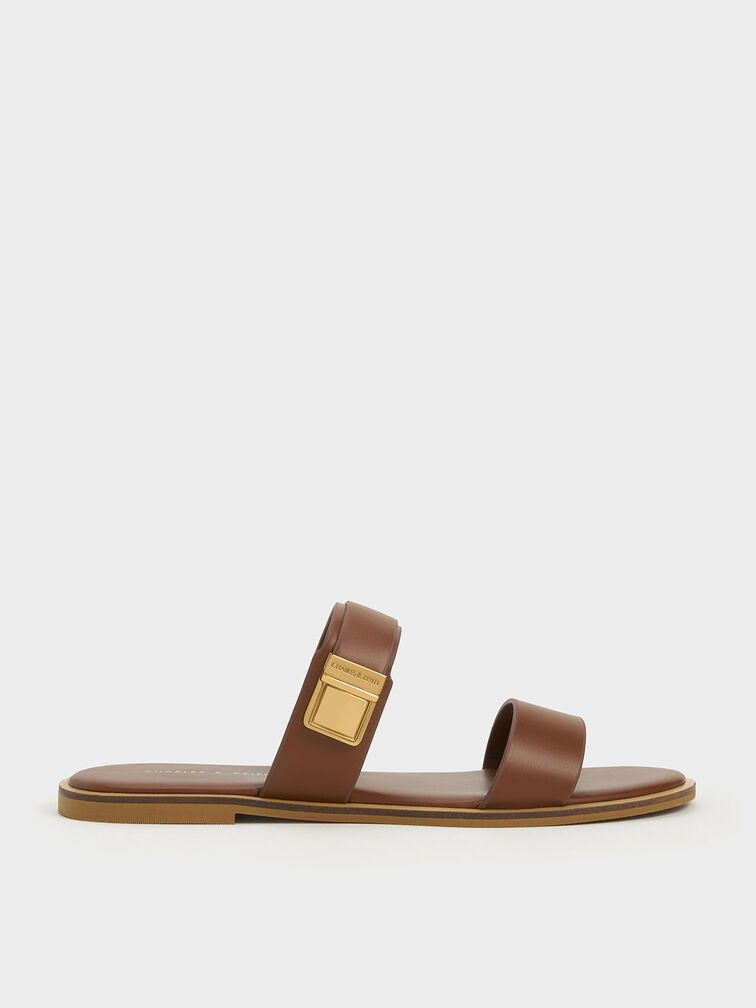 Dove Double-Strap Sandals, Dark Brown, hi-res