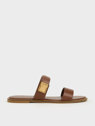 Dove Double-Strap Sandals, Dark Brown, hi-res