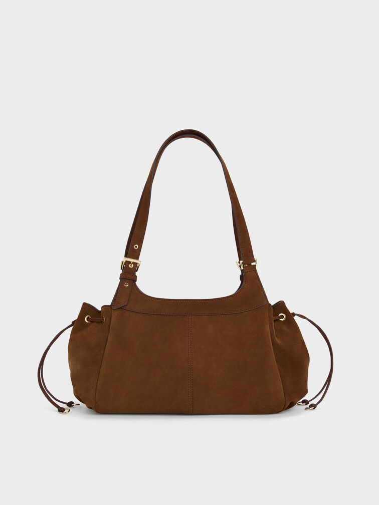 Lillith Drawstring Tote Bag, Pecan Brown, hi-res