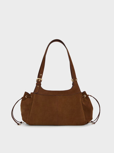 Lillith Drawstring Tote Bag, Pecan Brown, hi-res