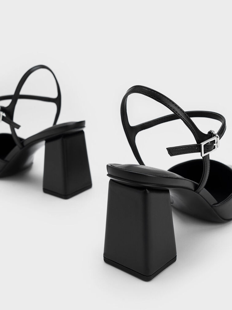Tapered Block Heel Pumps, Black, hi-res