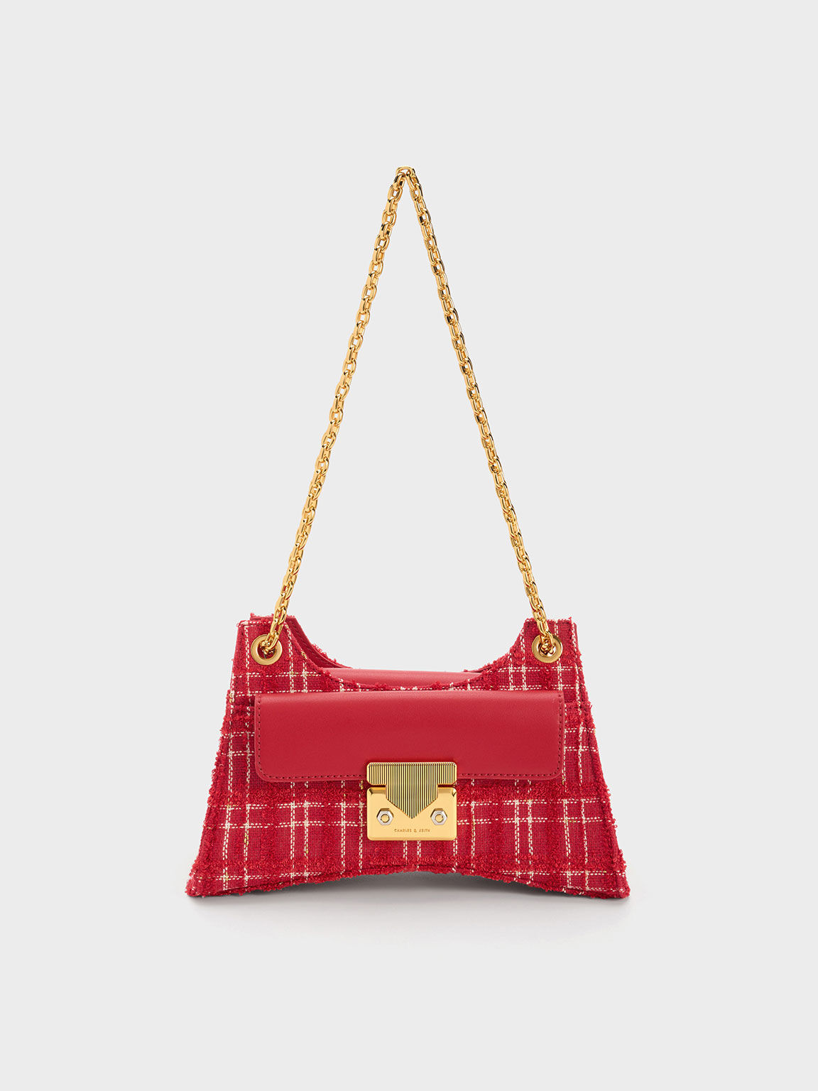 Eudora Tweed Sculptural Bag, Red, hi-res