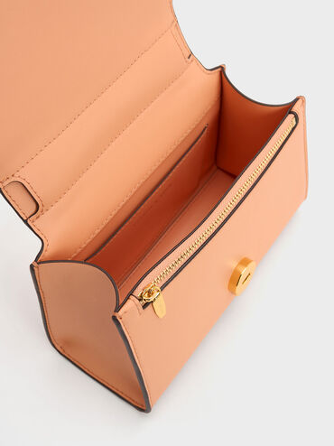 Clover Curved Handle Bag, Orange, hi-res
