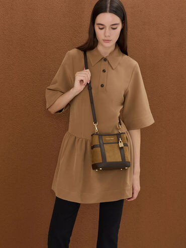 Scottie Two-Tone Bucket Bag, Sahara Sand, hi-res