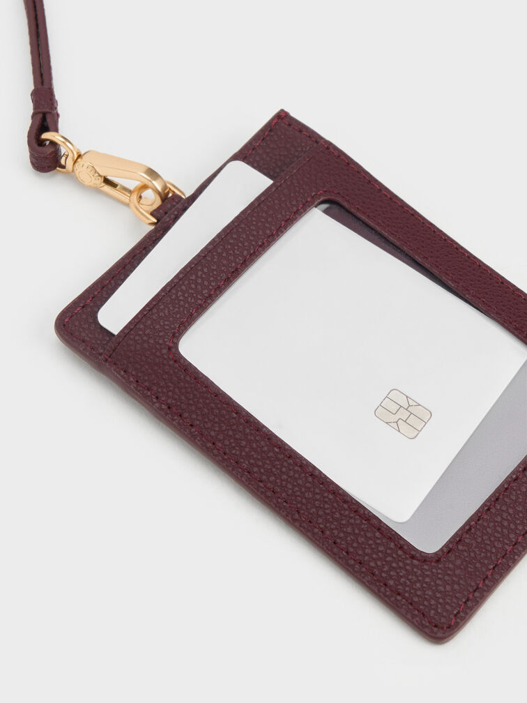 Twilia Side-Zip Card Holder, Wineberry Red, hi-res
