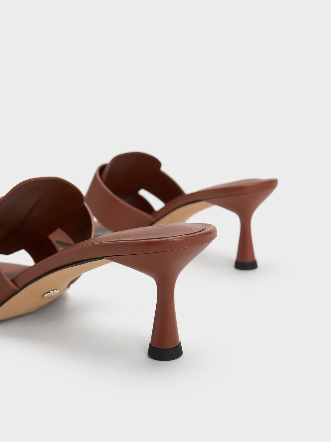 Tan leather mules heels cheap