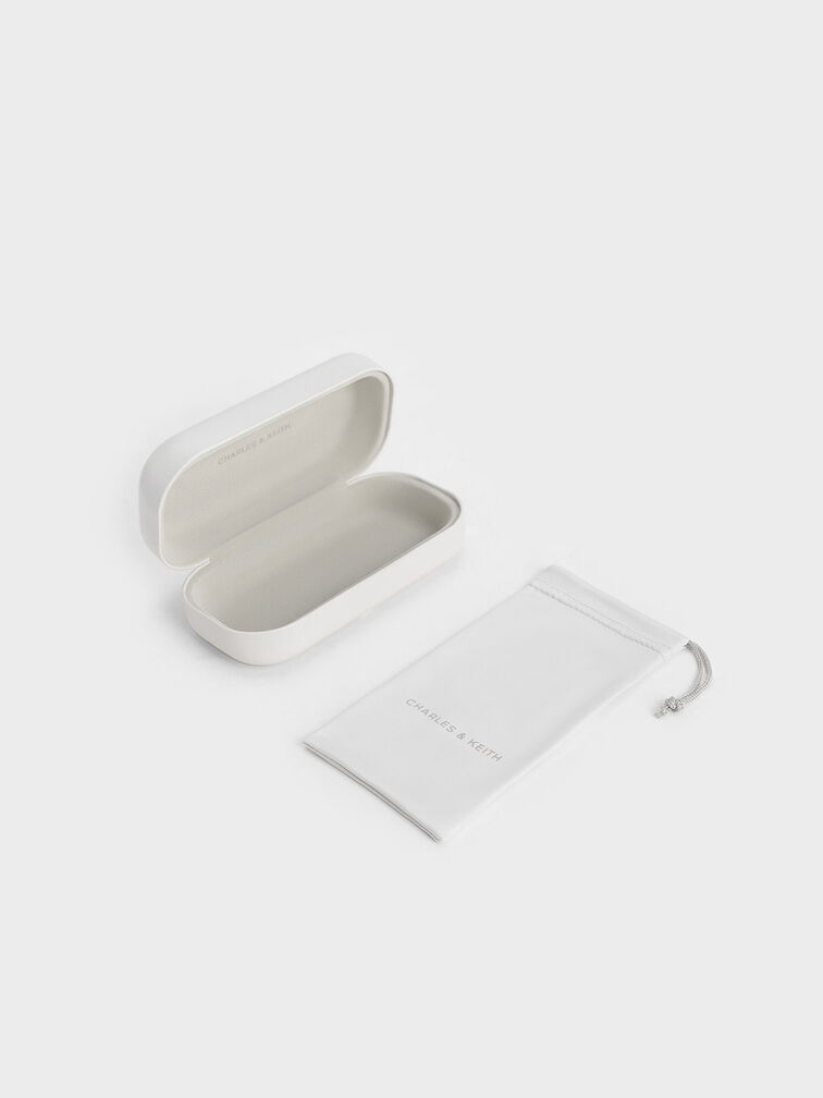 Onyx Recycled Acetate Cat-Eye Sunglasses, Clear, hi-res